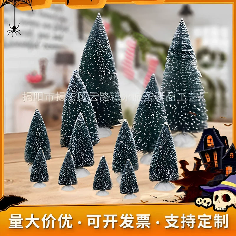 Рождественская елка, настольные украшения, мини-снежная башня, сосновая игла, дерево, мини-вежа, сосновая елка, украшение интерьера, рождественское украшение