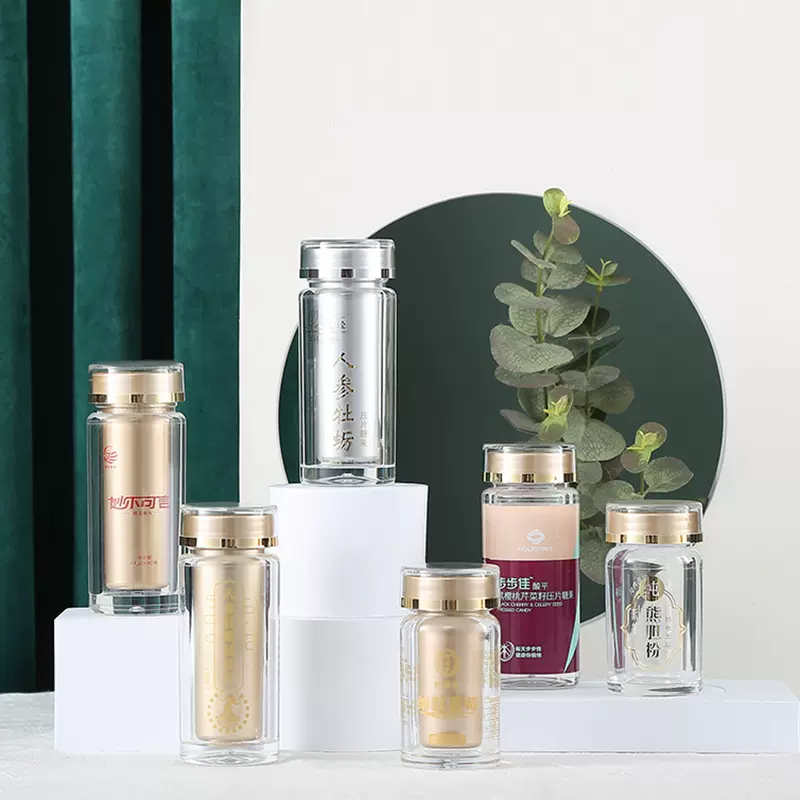 定制高档胶囊亚克力瓶藏红花药品熊胆三七滋补品保健品瓶塑料瓶子