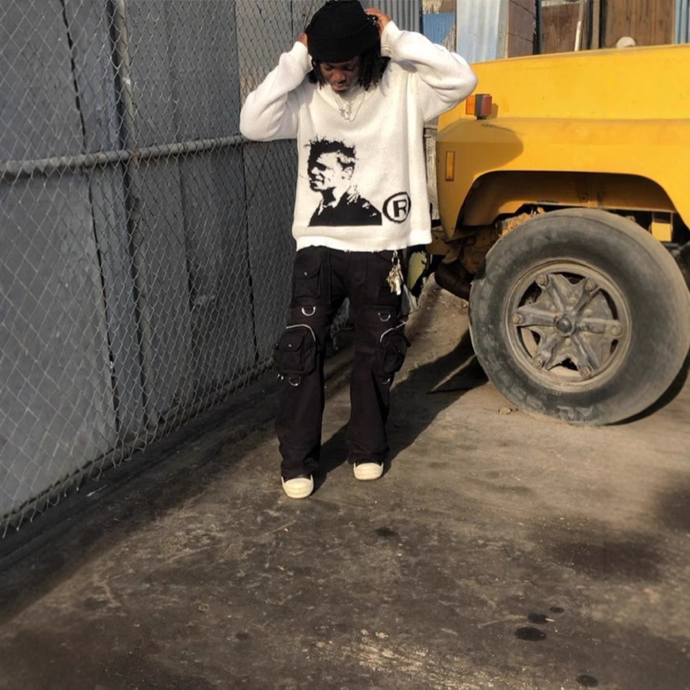 2022 otoño y el invierno AliExpress Amazon cabeza patrón suéter de punto alta calidad suéter cuello redondo manga larga lote