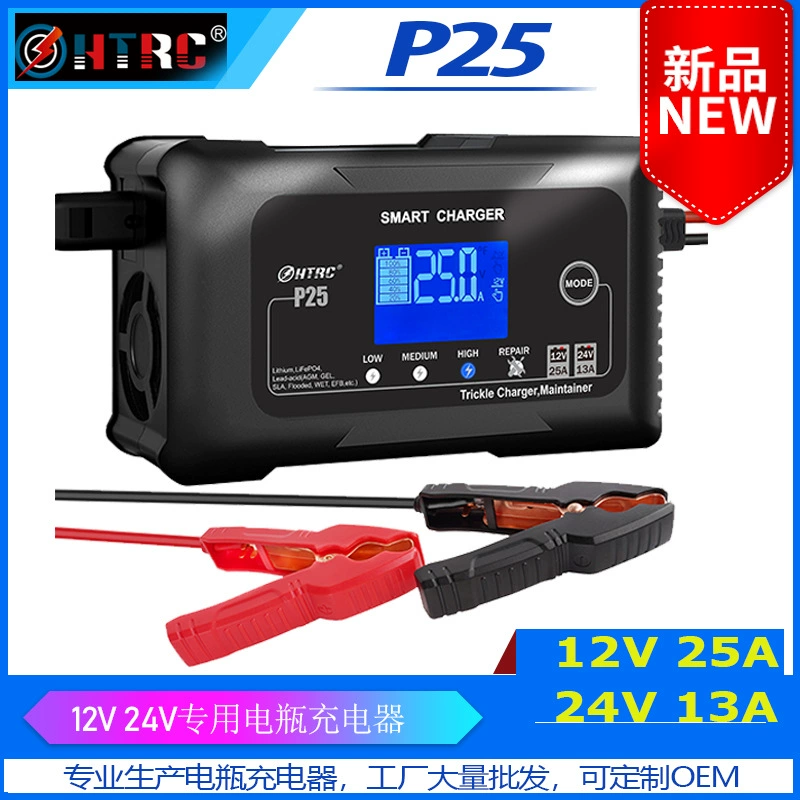 P25 автомобильное зарядное устройство для мотоциклов 12V25A24V13A свинцово-кислотный аккумулятор AGM умное зарядное устройство