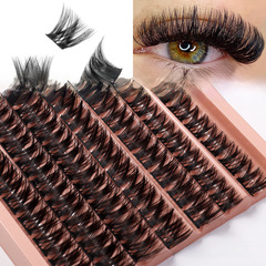 跨境新品7排裝DIY分段式假睫毛單簇朵毛長款濃密交叉嫁接眼睫毛