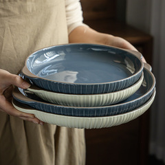 Large pepper fish head special plate double-eared lobster large plate chicken steamed fish plate vegetable plate household fish bowl fish basin wholesale