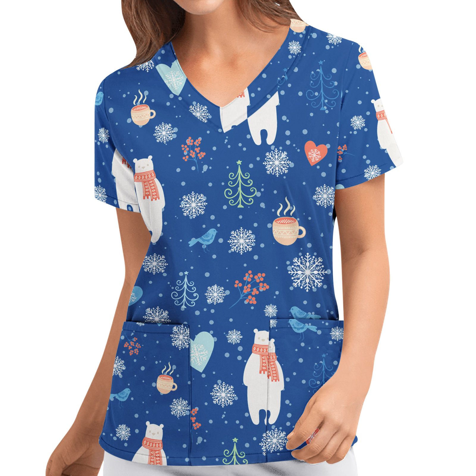 84g Weight Short Sleeve Sleeve Length Wholesale Women'S Christmas Printing Short Sleeve Printing T-Shirts