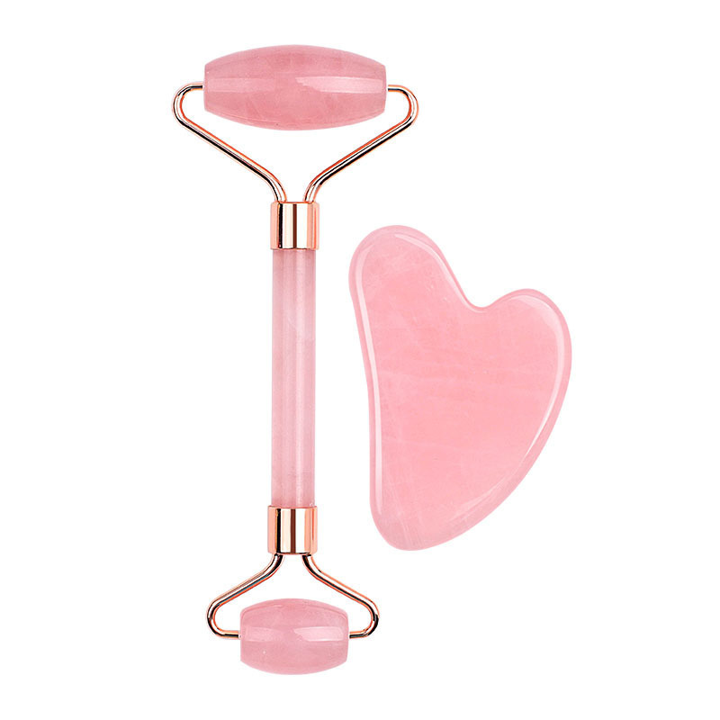 顔のマッサージのローラーの器具のボールの神器の天然の玉の粉の結晶のやせている顔の女性の手動は美容の顔を引きます|undefined
