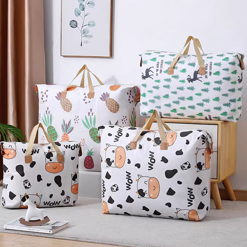 厂家直销无纺布印花收纳袋搬家神器开学棉被衣物搬家打包袋大容量