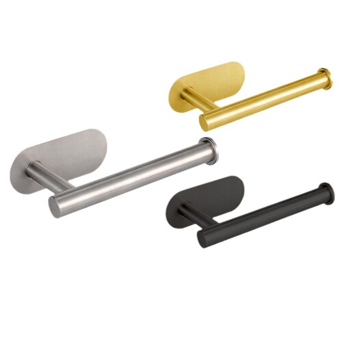 Stainless steel paper towel holder nail-free and punch-free bathroom toilet paper holder wall hanging wall paper towel storage roll holder