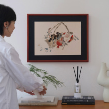 丰收新中式挂画石榴静物风水好寓意小众艺术茶室国风禅意装饰画
