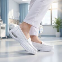 牛皮护士鞋减震内置大气垫女软底透气不累脚医护鞋舒适防滑一脚蹬