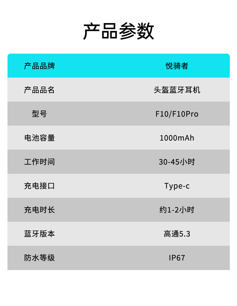 Suitable for Yueqi Helmet Bluetooth Headset Motorcycle Equipment Full-Face Helmet Half-Face Helmet Built-In Integrated Intercom Dedicated Outer