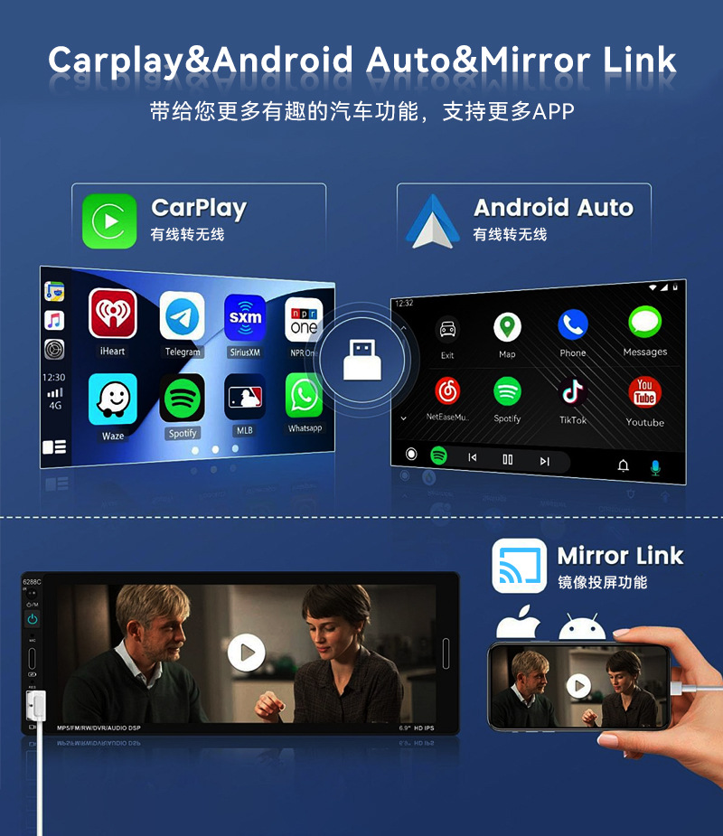 3-in-1 Open-Source Wireless Carplay Module Android 13Aibox Car Connectivity Smart Carplay Box