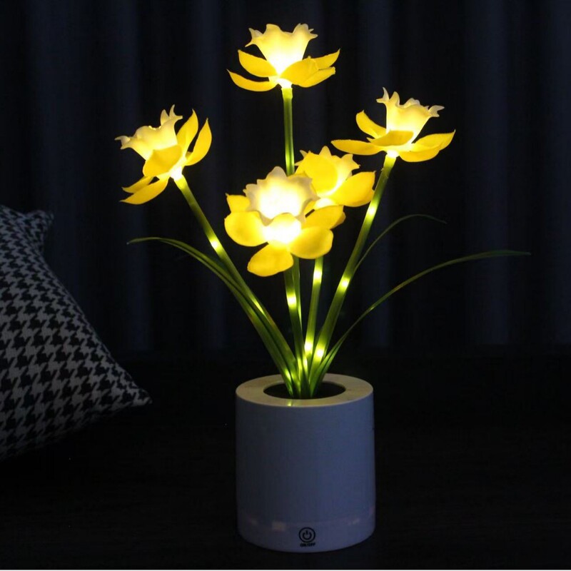 Narcissus Flower Creative Atmosphere Table Lamp Night Light Holiday Birthday Romantic Chinese Valentine's Day Gift High-End Decoration Piece Narcissus Flower Creative Atmosphere Table Lamp Night Light Holiday Birthday Romantic Chinese Valentine's Day Gift High-End Decoration Piece