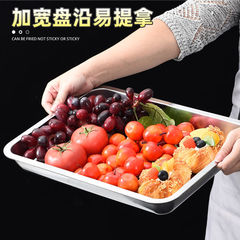 304 stainless steel square plate, rectangular tray, barbecue plate, vegetable plate, grilled fish plate, canteen steam rice plate, multi-purpose plate