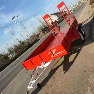 加工平板工具拖车定制平板运输拖挂车 工矿港口运输平板拖车