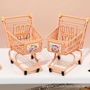 New Cartoon Cute Kapibara Series Mini Shopping Cart Two Models Creative Desktop Storage Basket