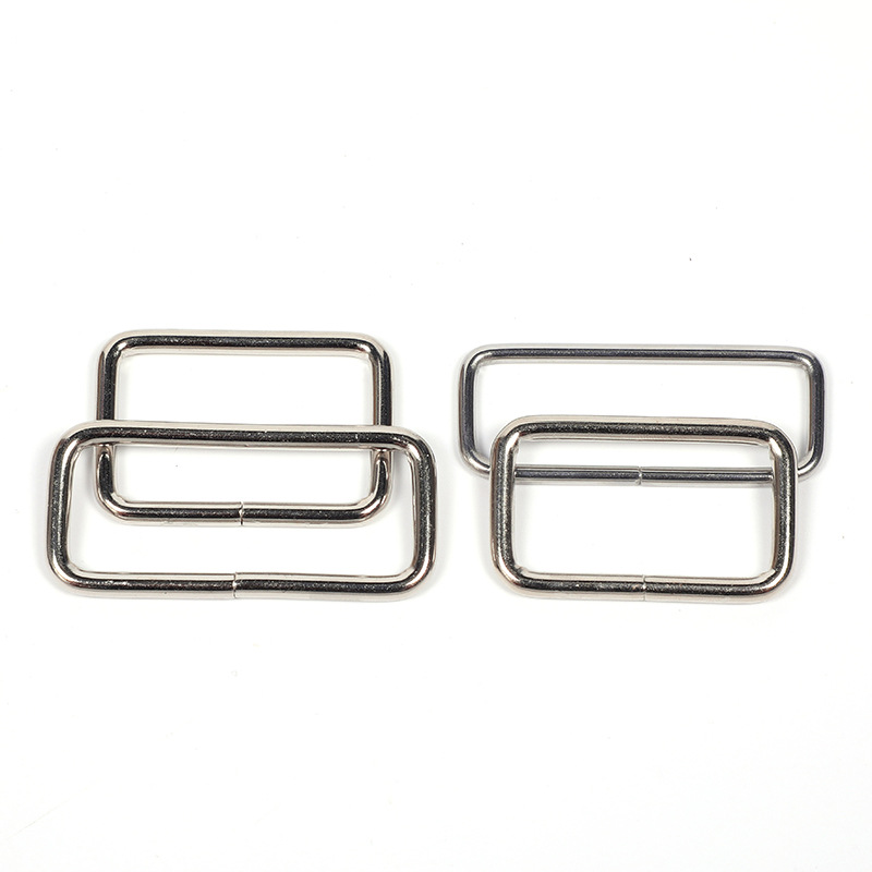 Punto al por mayor alambre de hierro metálico hebilla cuadrada equipaje accesorios de hardware hebilla cuadrada de conexión hebilla rectangular niquelada de hierro