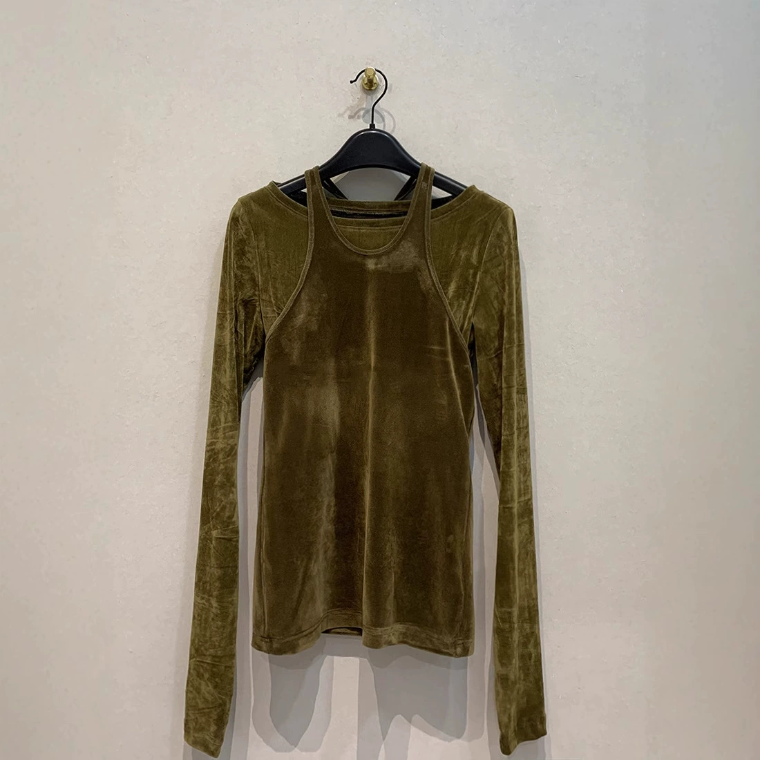 Сухие журавли осенние и зимние новые блоггеры ретро-модные стройные топы из двух частей, тонкая футболка