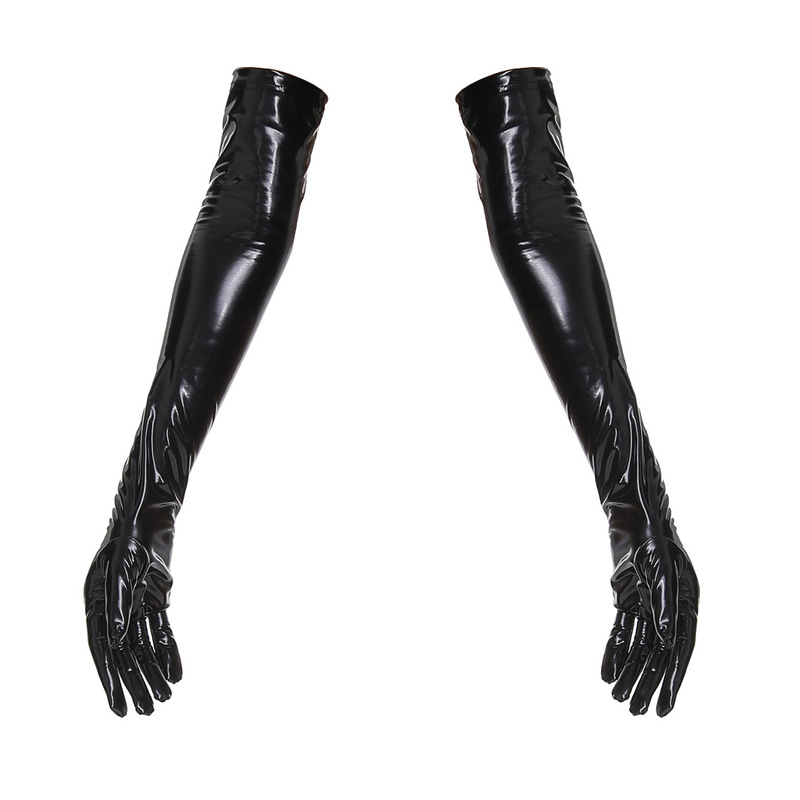 High-Elastic Shiny Leather Gloves European and American Punk Street Dance Pu Gloves Lingerie Manufacturer Wholesale 6825