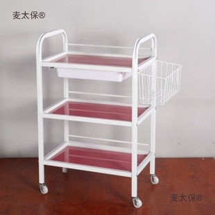 Reinforced Beauty Cart, Beauty Salon Special Storage Rack, Tool Cart, Hairdressing Cart, Three-Layer Special Mai Taibao