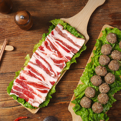 One-meter fat beef and mutton long wooden plate tray hot pot plate dish plate creative presentation special barbecue wooden tableware