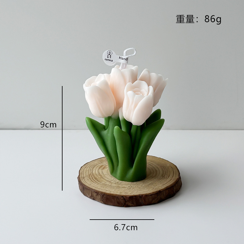 Duftkerze Tulpenstrauß Handgefertigtes Blumendesign Als Geschenk_voghion.com