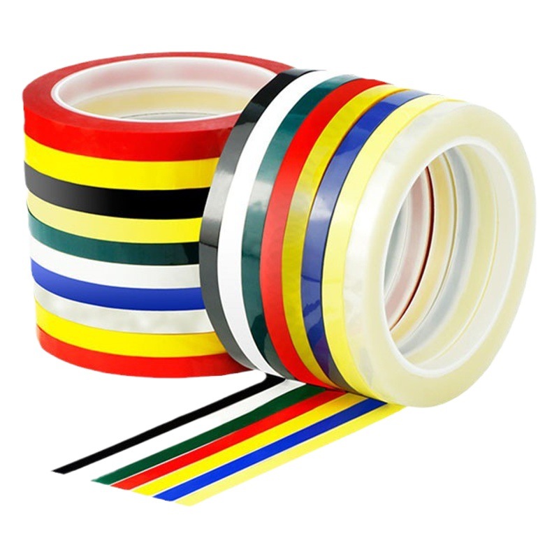 Color Malla cinta PET aislamiento de alta temperatura Mella pegamento transformador alambre 5S escritorio logo cinta de posicionamiento
