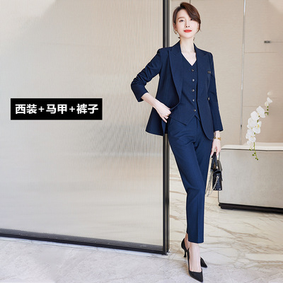 职业套装秋季新款西装气质通勤西服正装女酒店前台物业经理工作服