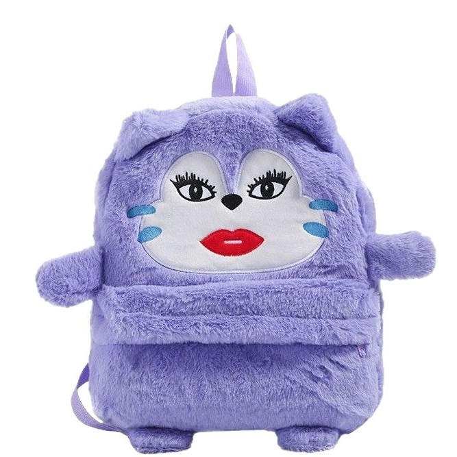 Cross-border Yellow Funny Abstract Plush Backpack Japanese and Korean Student Schoolbag High-value Cartoon Small Milk Dragon Backpack