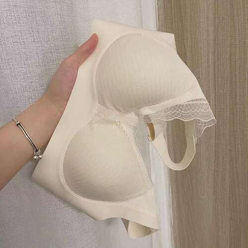 Quality version of anti-gravity latex underwear for women, seamless wide shoulder straps, push-up adjustable lace bra, sports vest