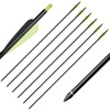 Huwairen bulk 2 green 1 black roller pole can be replaced with head glass fiber arrows, glass reinforced reinforced arrow shooting traditional anti -curved bow and arrow