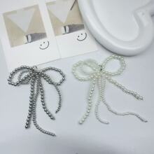 手工编织珍珠蝴蝶结配饰 DIY鞋花钥匙扣包包吊坠情侣饰品挂饰批发