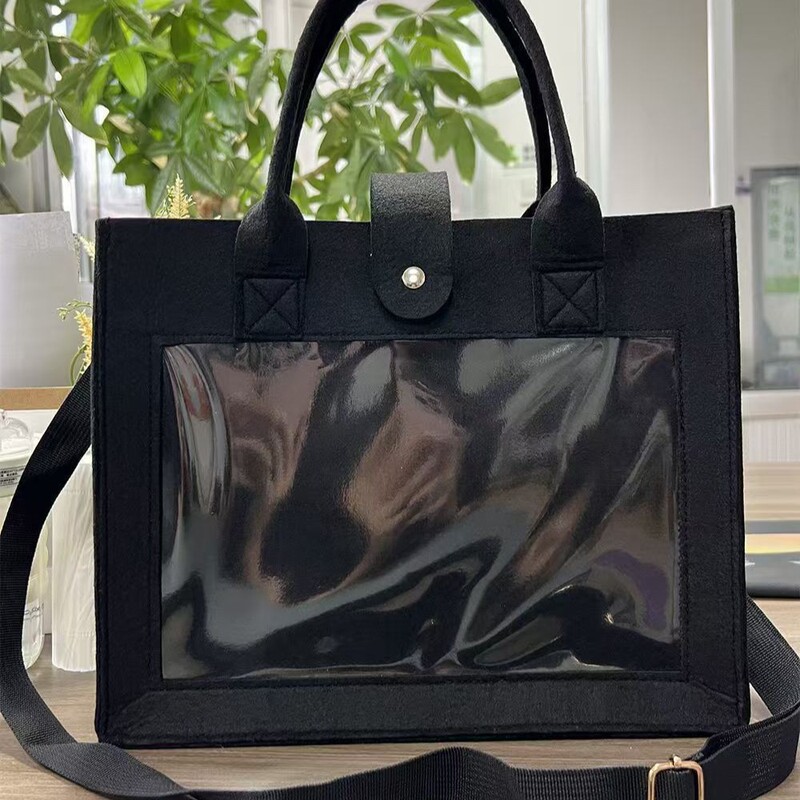 【Affordable and Super Cheap Tote Bag】Smol Original Japanese-Style Felt Fabric Transparent Large Capacity Handbag and Crossbody Bag 【Affordable and Super Cheap Tote Bag】Smol Original Japanese-Style Felt Fabric Transparent Large Capacity Handbag and Crossbody Bag