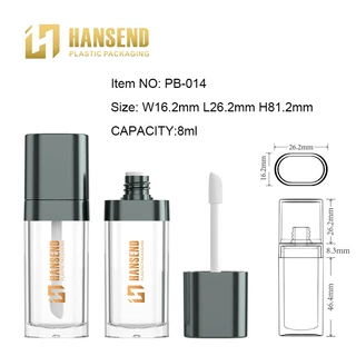 HANSEND高档化妆品彩妆包材创意椭圆形跑道形透明8ml瓶唇彩唇釉瓶