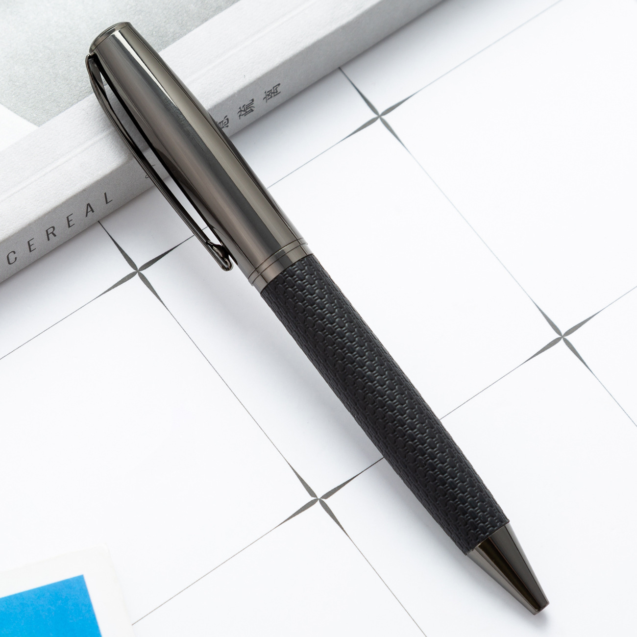 Nuevo arma de fuego gris prepucio metal bolígrafo de conferencias de hotel bolígrafo de firma bolígrafo de regalo de negocios bolígrafo de impresión logo