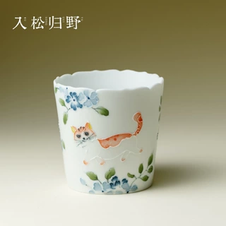 入野归松喵趣花语釉下彩手绘陶瓷咖啡杯精致女士喝茶杯主人杯单杯