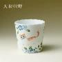 女士手绘花语釉下彩单杯
