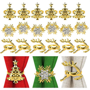 Three Mixed Christmas Tree Snowflake Elk Napkin Rings Christmas Napkin Rings Hotel Festive Decorations