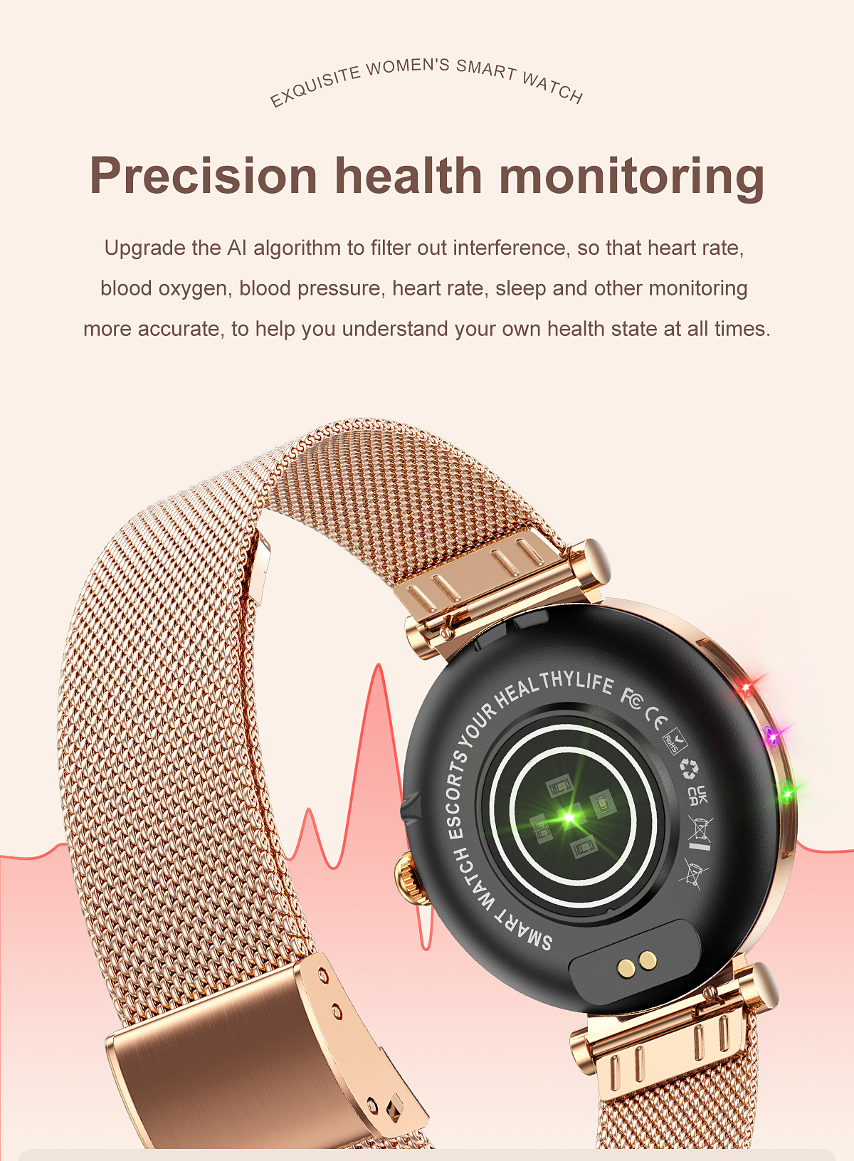 Smartwatch For Women With Colourful Light Pedometer And Round Screen_voghion.com