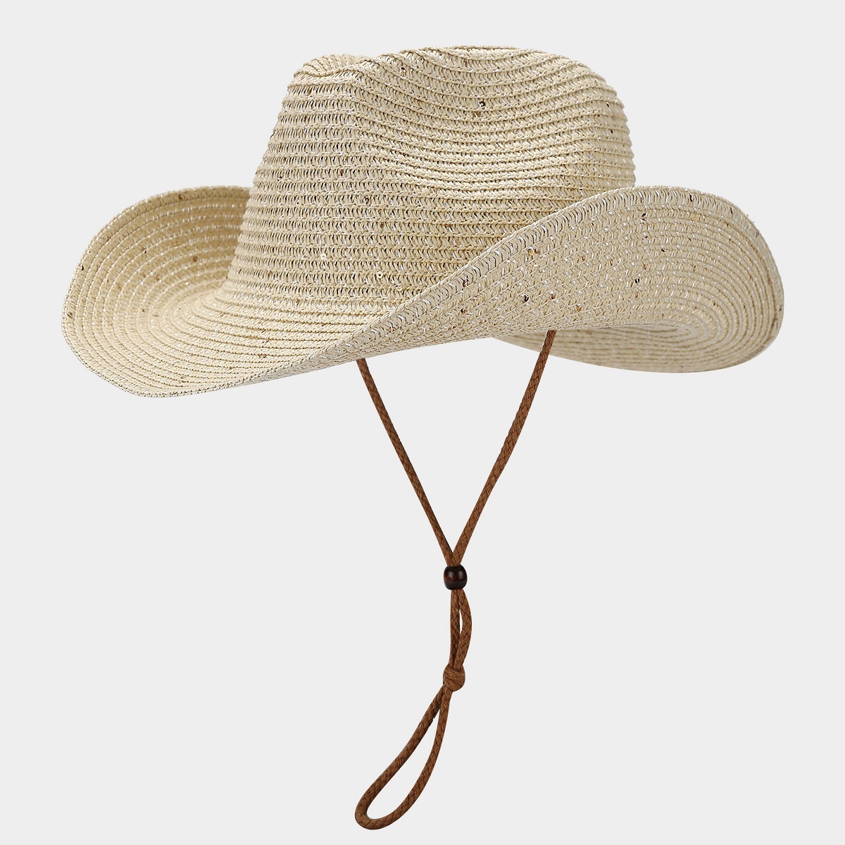 Straw Material Women's Elegant Classic Style Solid Color Curved Eaves Straw Hat