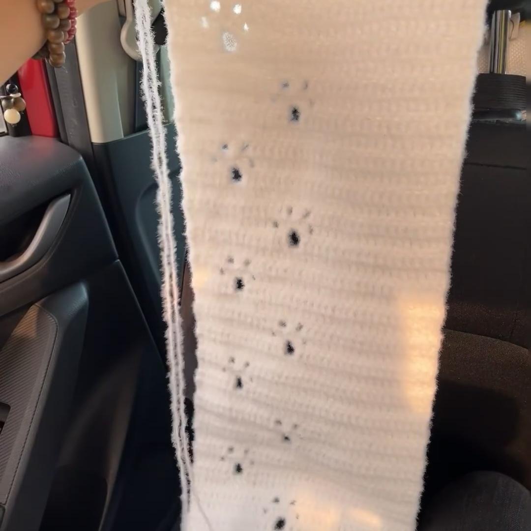 马年小狗脚印围巾diy材料包毛线手工编织围脖猫爪印送女男朋2026