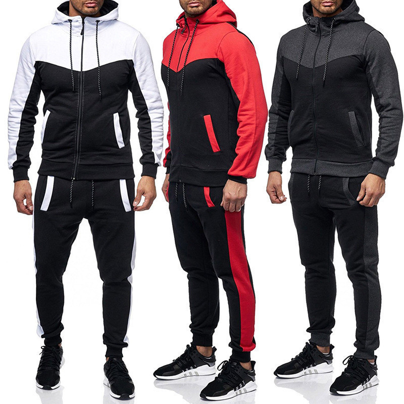 Men's Clothing Autumn and Winter Sweatshirt Suit Men's Casual Hooded Sweatshirt Suit Men's Sports Cardigan Sweatshirt Suit Manufacturer_desvips.com