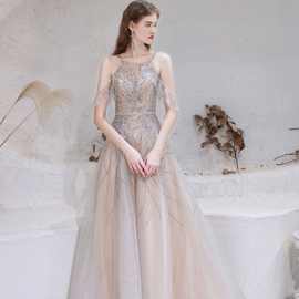 高级时尚设计新款2023优雅轻奢气质婚纱晚礼服宴会演出主持晚礼服