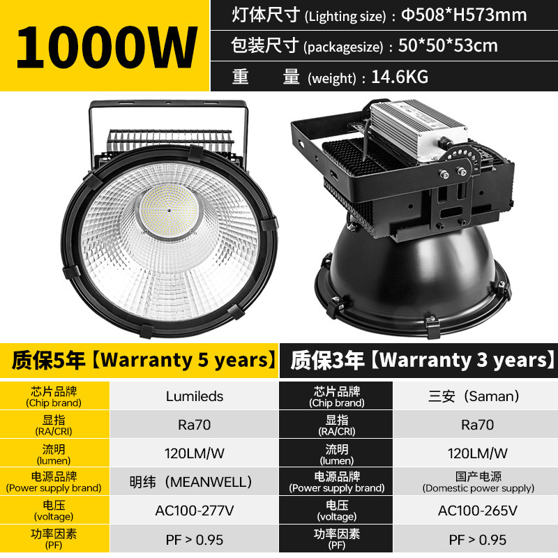 クロスボーダーLEDタワー吊灯1000wサーチライト屋外工事建築照明高ポールライト大出力投光器|undefined