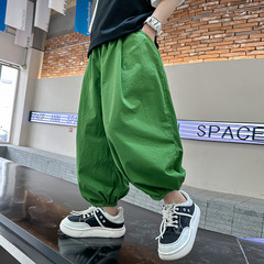 童裝男童夏裝褲子薄款2024新款兒童夏季九分褲中大童夏款燈籠褲潮