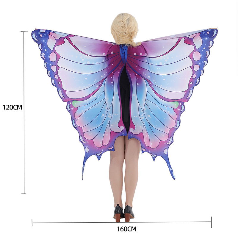 Capa de Halloween de punto para usar alas de mariposa vestido de capa vestido para niños capa ancha espectáculo de baile chal