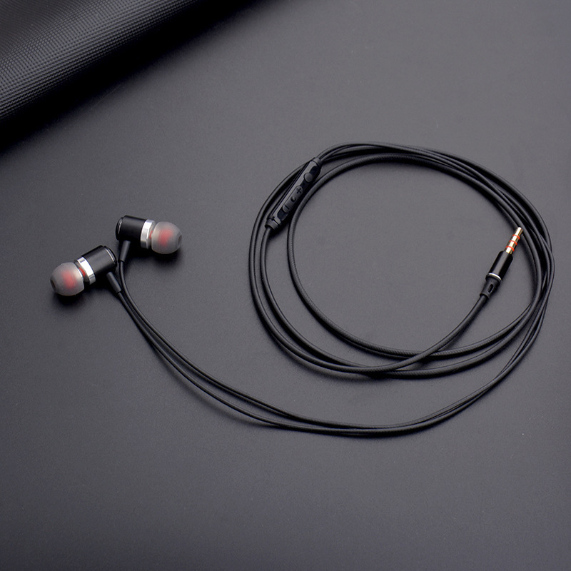 In-ear all-metal earphones copper ring speaker heavy bass wired earphones for listening to music Android smart wire-controlled earbuds