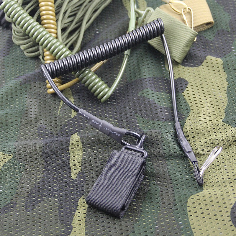 Spring Gun Rope Cs Anti-Lost Steel Wire Backpack Elastic Retractable Universal Tactical Waist Lanyard Wholesale Versatile