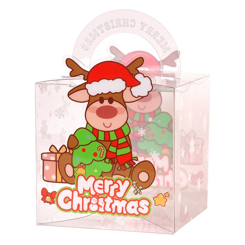 Новый стиль рождественская pet портативная яблочная коробка канун Нового года