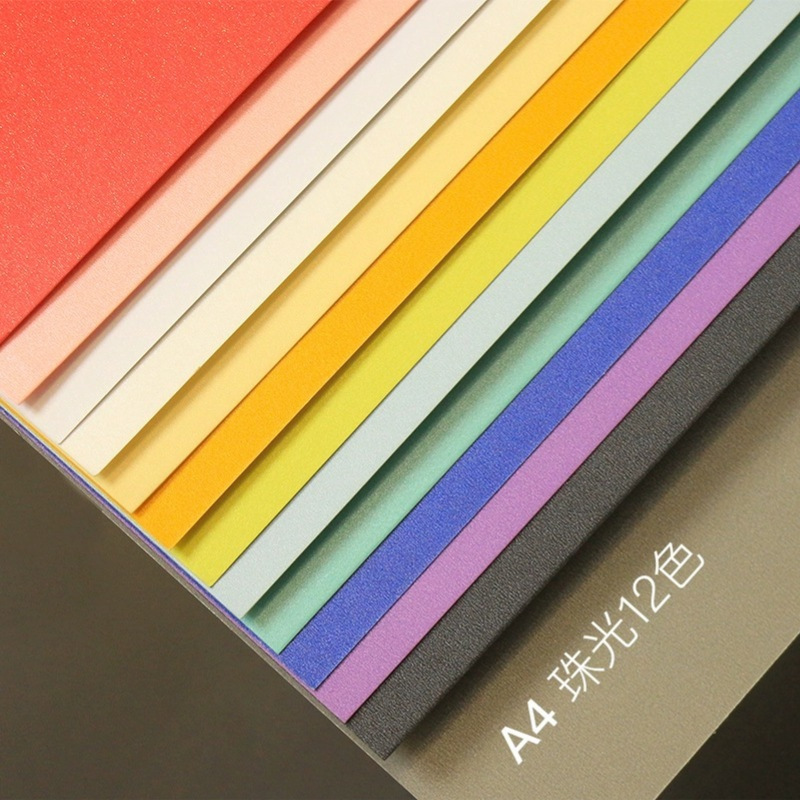 Papel nacarado A5 color cartón papel brillo papel polvo de oro papel láser papel Super flash en polvo papel oro y plata tarjeta papel brillo