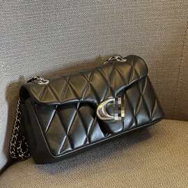 2025寇家新款Tabby酒神菱格小羊皮链条包小香风单肩斜挎腋下女包