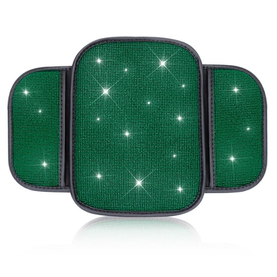 Accessories, Diamond-Encrusted Car Armrest Box, Armrest box - storage-bag-style-black-green-diamond